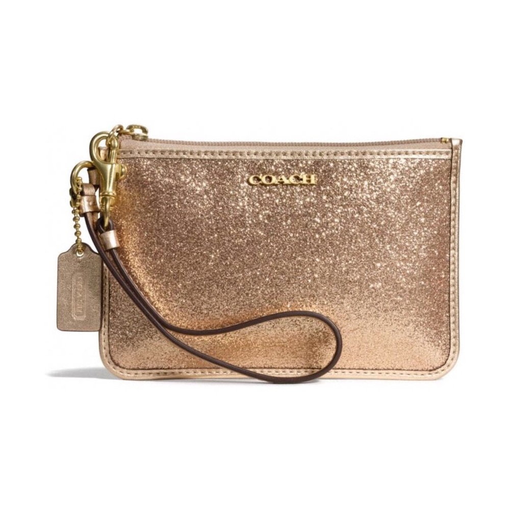 Coach Gold Glitter Wristlet